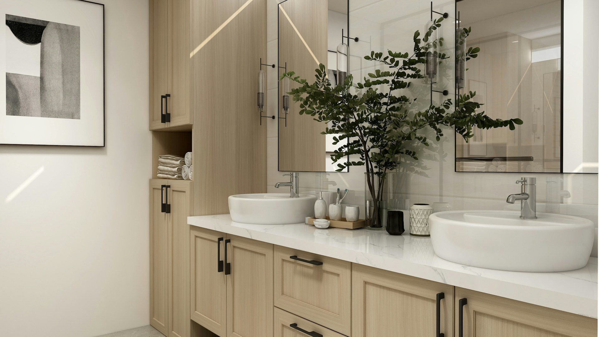 Luxury bathroom interior with premium plumbing fixtures